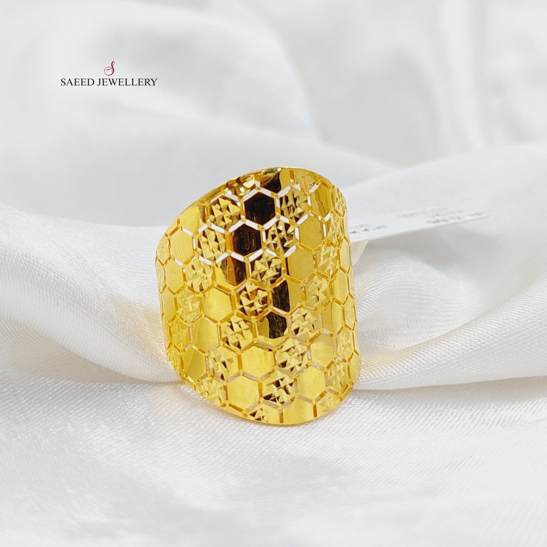 Engraved Ring  Made Of 21K Yellow Gold by Saeed Jewelry-29749