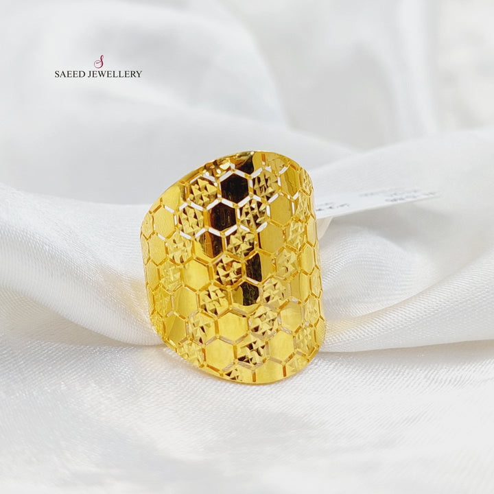 Engraved Ring  Made Of 21K Yellow Gold by Saeed Jewelry-29749