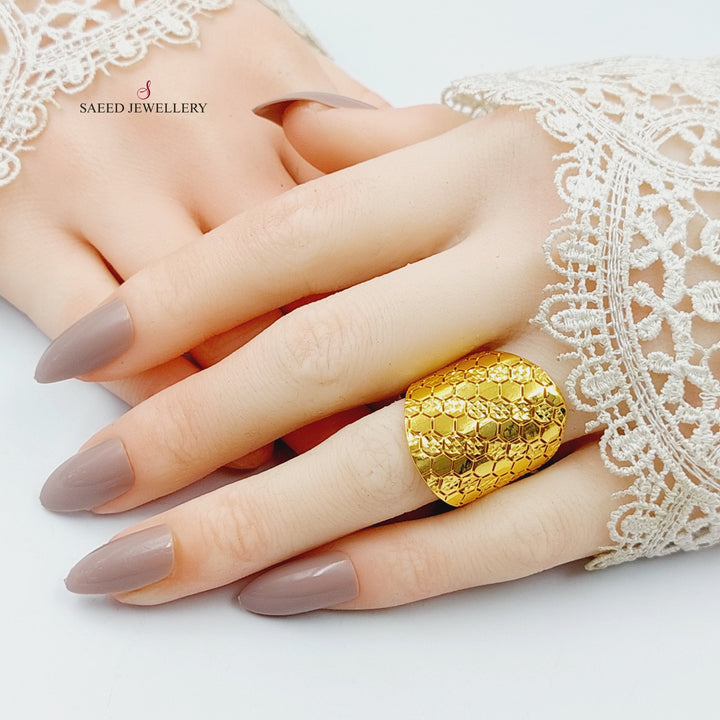 Engraved Ring  Made Of 21K Yellow Gold by Saeed Jewelry-29749