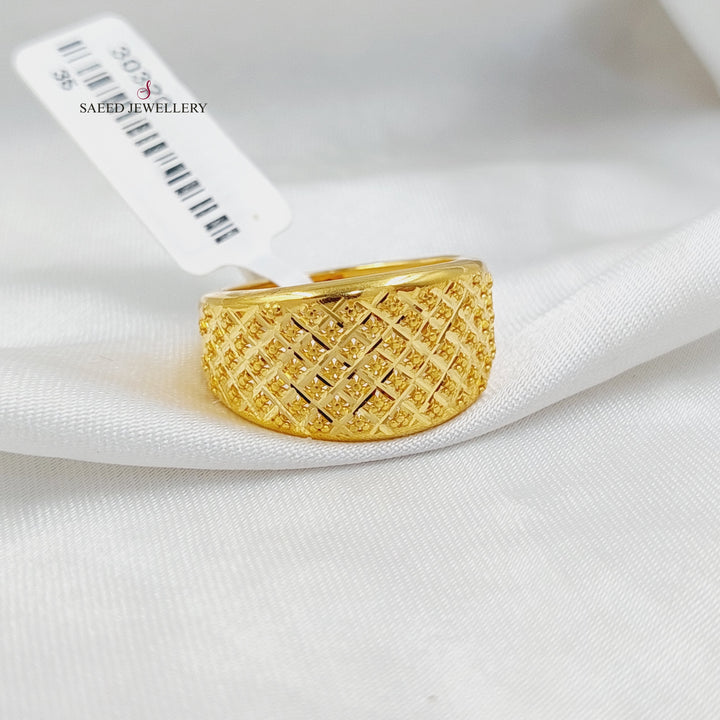 Engraved Ring  Made Of 21K Yellow Gold by Saeed Jewelry-30320