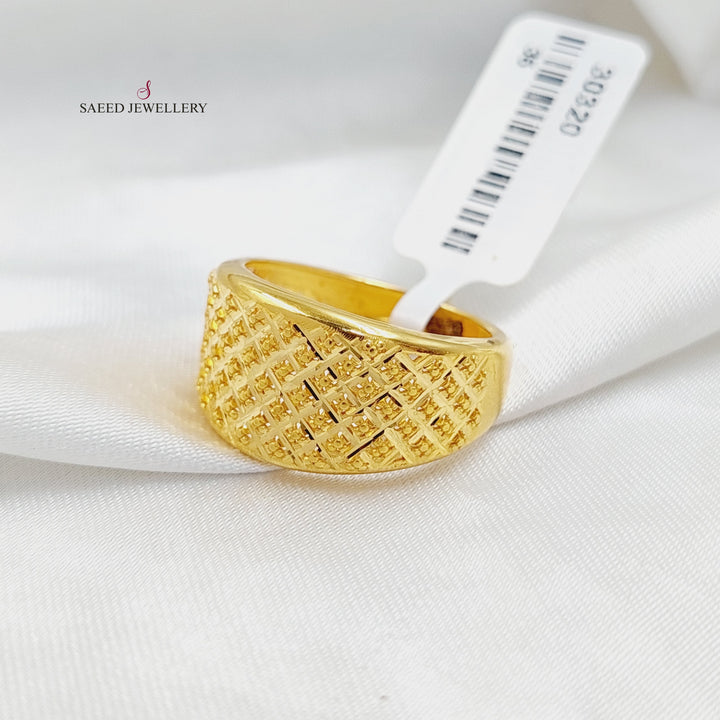 Engraved Ring  Made Of 21K Yellow Gold by Saeed Jewelry-30320