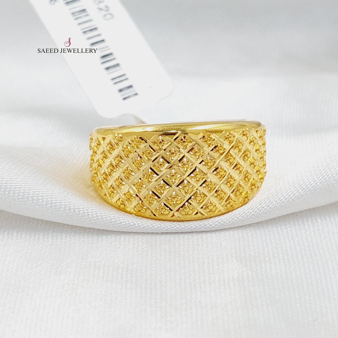 Engraved Ring  Made Of 21K Yellow Gold by Saeed Jewelry-30320