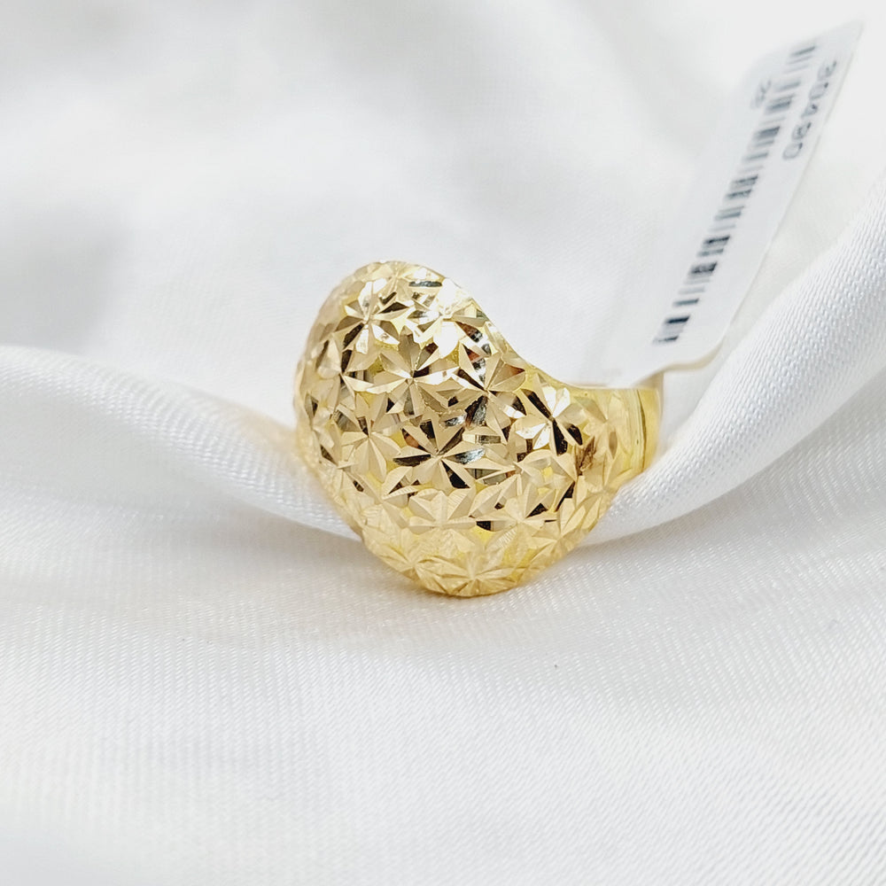 Engraved Ring  Made Of 21K Yellow Gold by Saeed Jewelry-30490