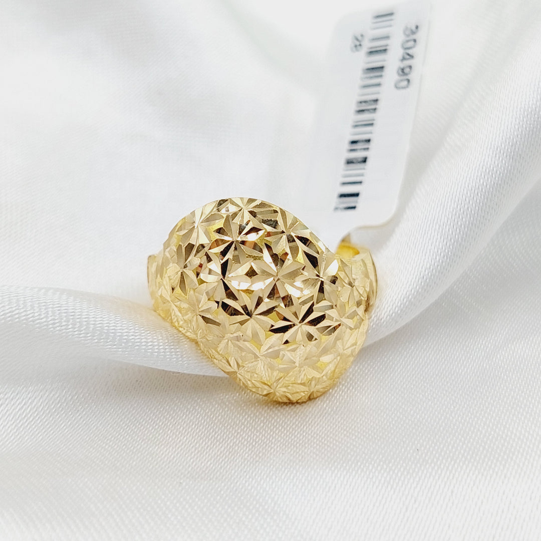 Engraved Ring  Made Of 21K Yellow Gold by Saeed Jewelry-30490