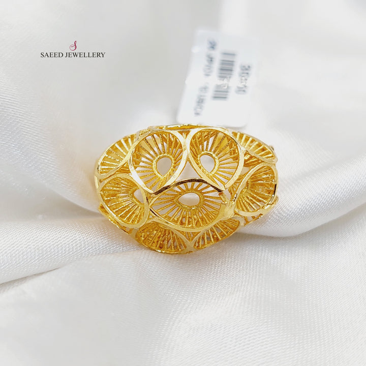 Engraved Ring  Made of 21K Yellow Gold by Saeed Jewelry-30950