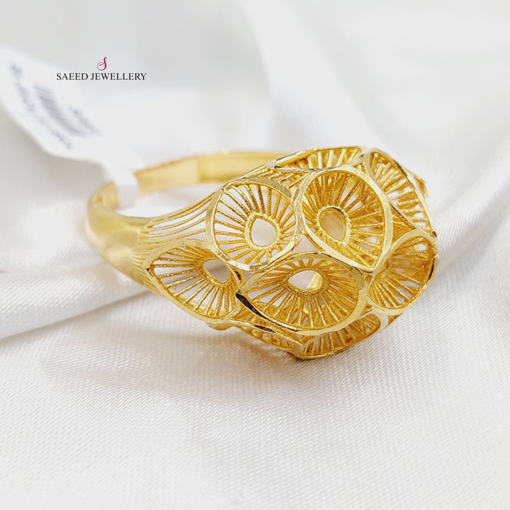 Engraved Ring  Made of 21K Yellow Gold by Saeed Jewelry-30950