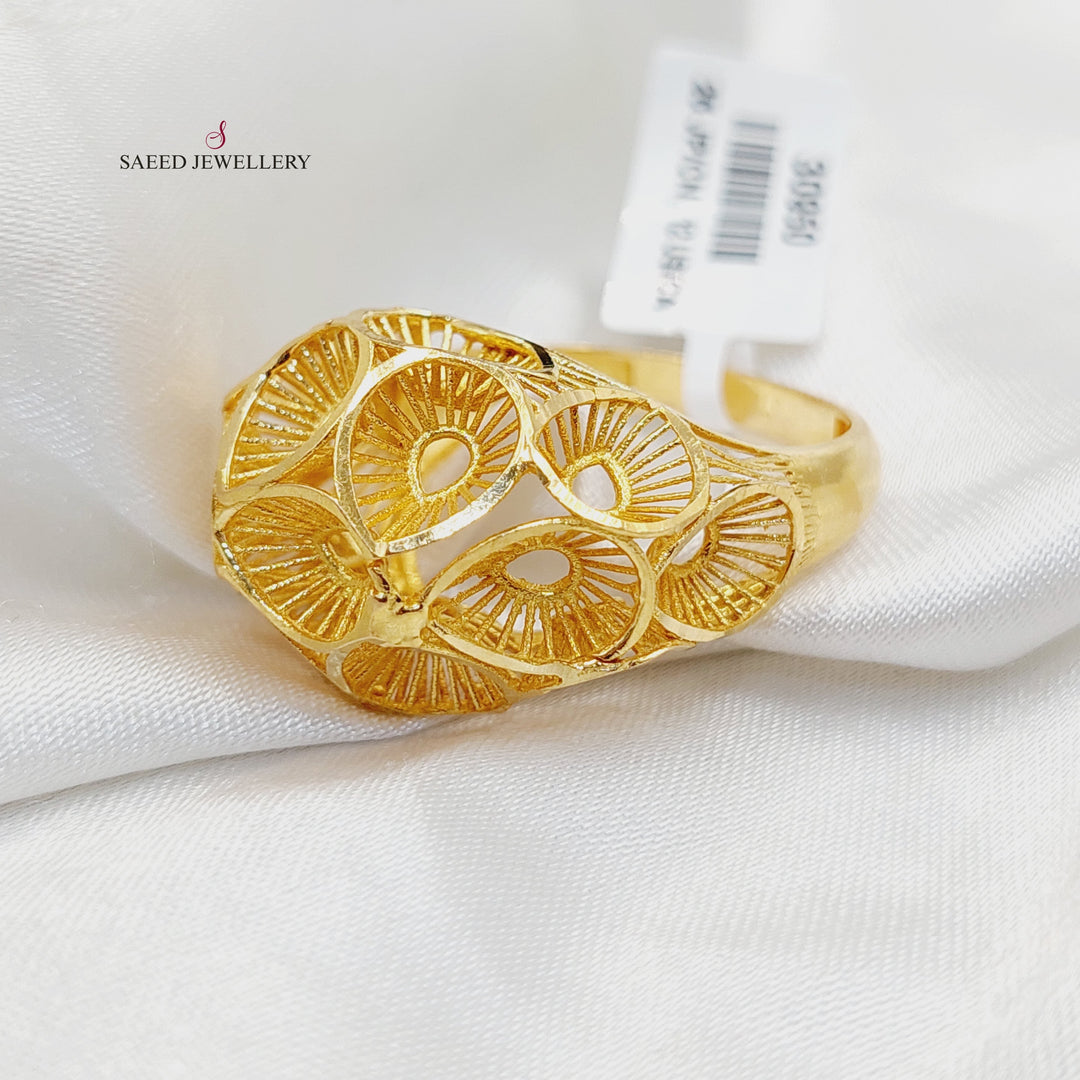 Engraved Ring  Made of 21K Yellow Gold by Saeed Jewelry-30950