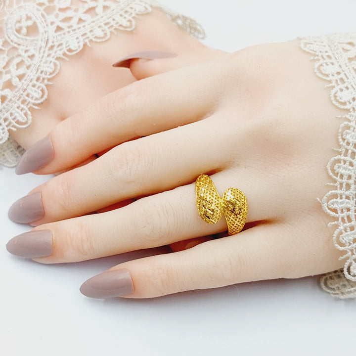 Engraved Ring  Made of 21K Yellow Gold by Saeed Jewelry-30980