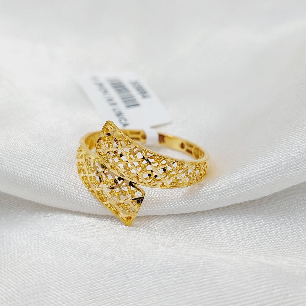 Engraved Ring  Made of 21K Yellow Gold by Saeed Jewelry-30982