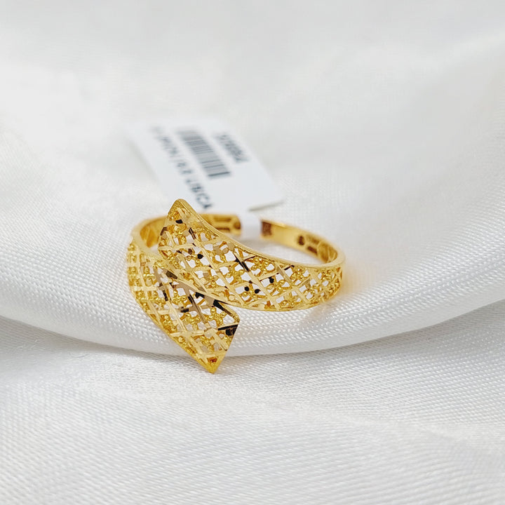 Engraved Ring  Made of 21K Yellow Gold by Saeed Jewelry-30982