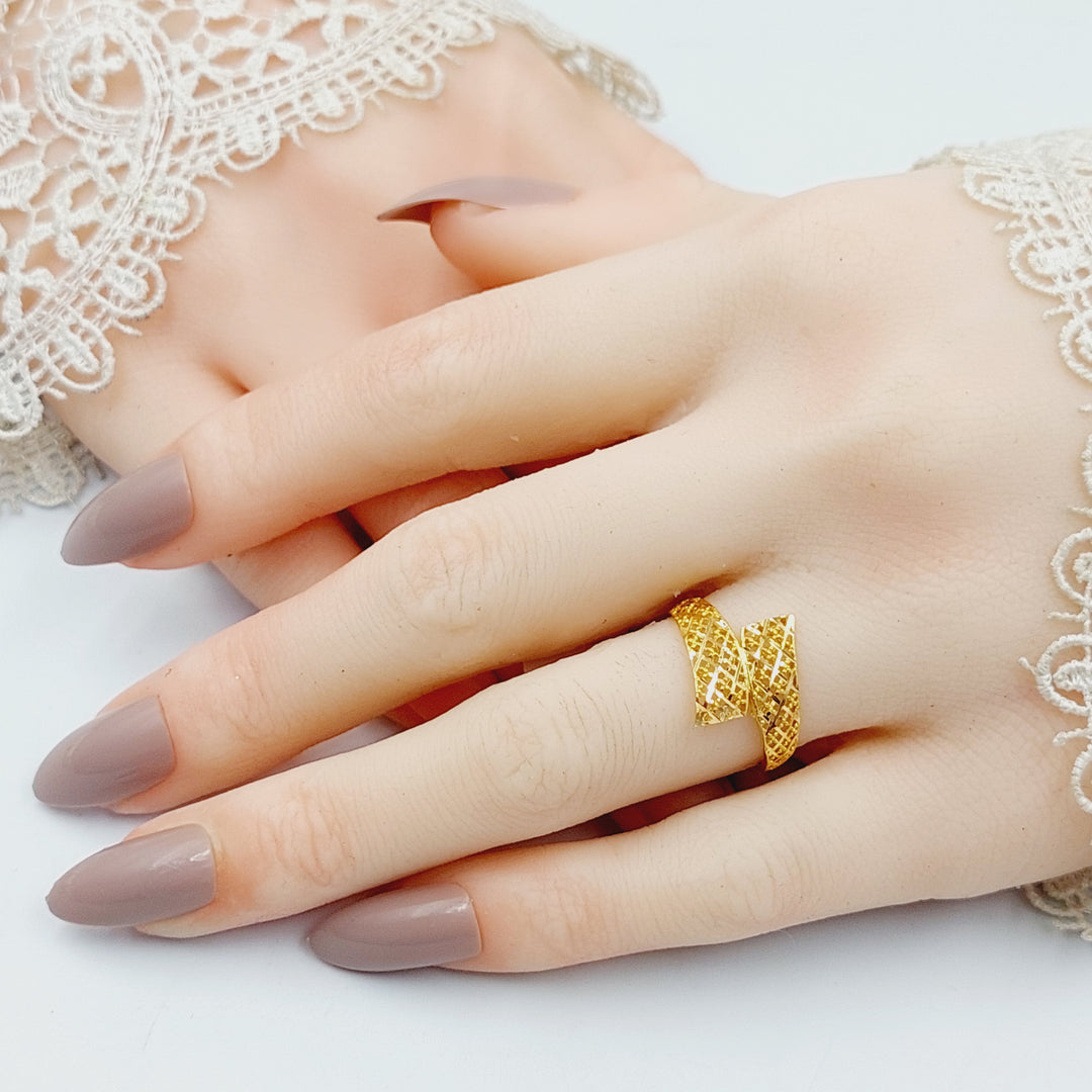 Engraved Ring  Made of 21K Yellow Gold by Saeed Jewelry-30983
