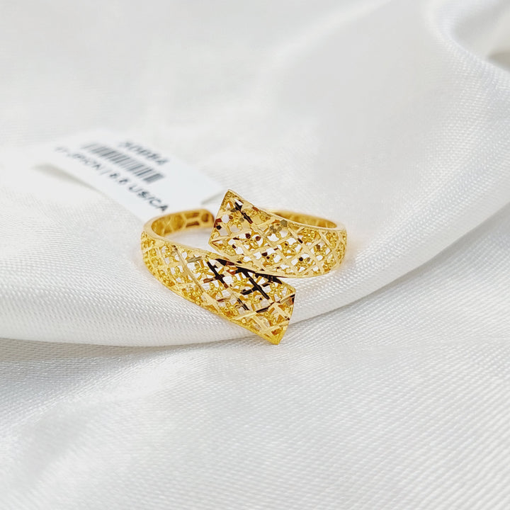 Engraved Ring  Made of 21K Yellow Gold by Saeed Jewelry-30983