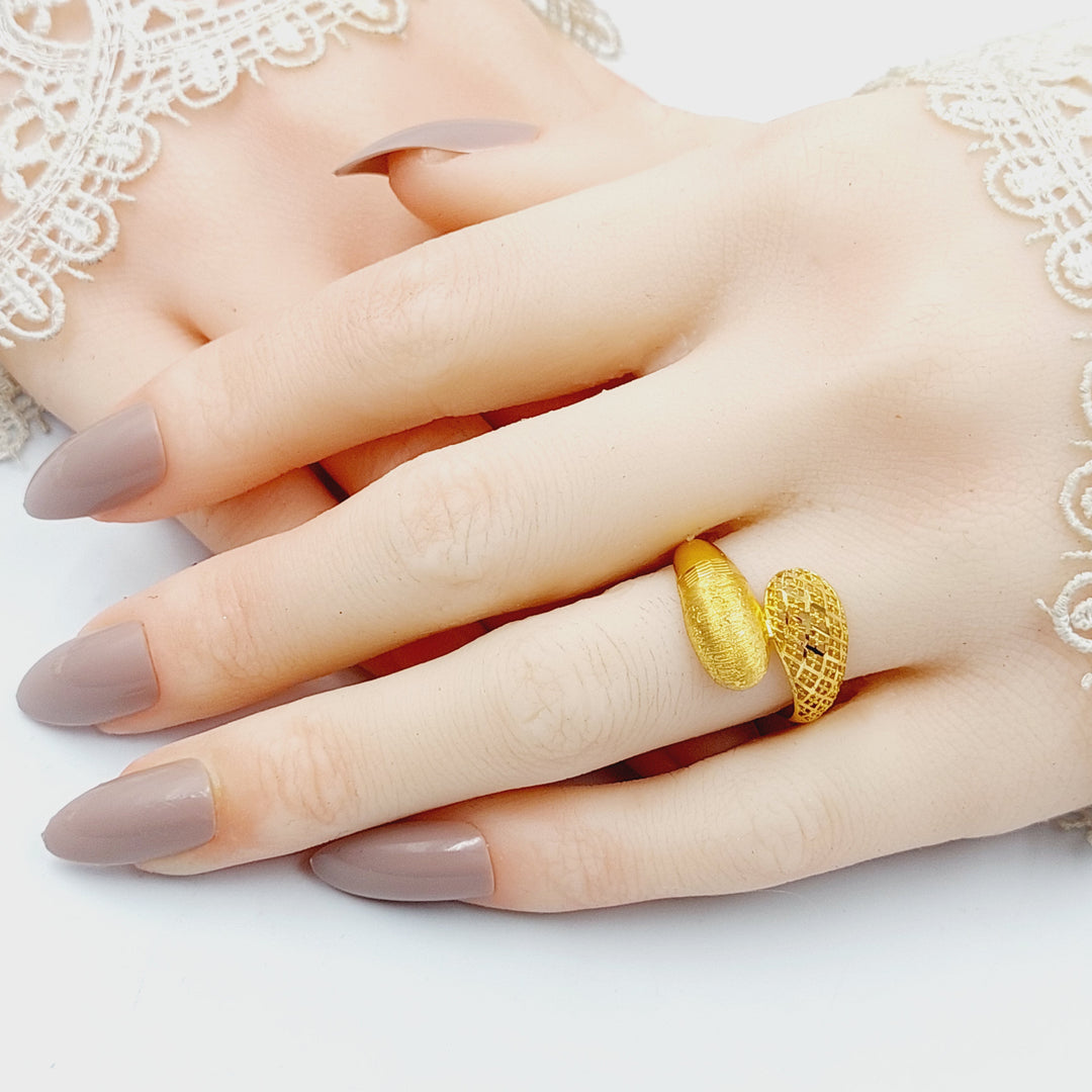 Engraved Ring  Made of 21K Yellow Gold by Saeed Jewelry-30985