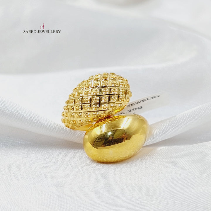 Engraved Ring  Made of 21K Yellow Gold by Saeed Jewelry-30997