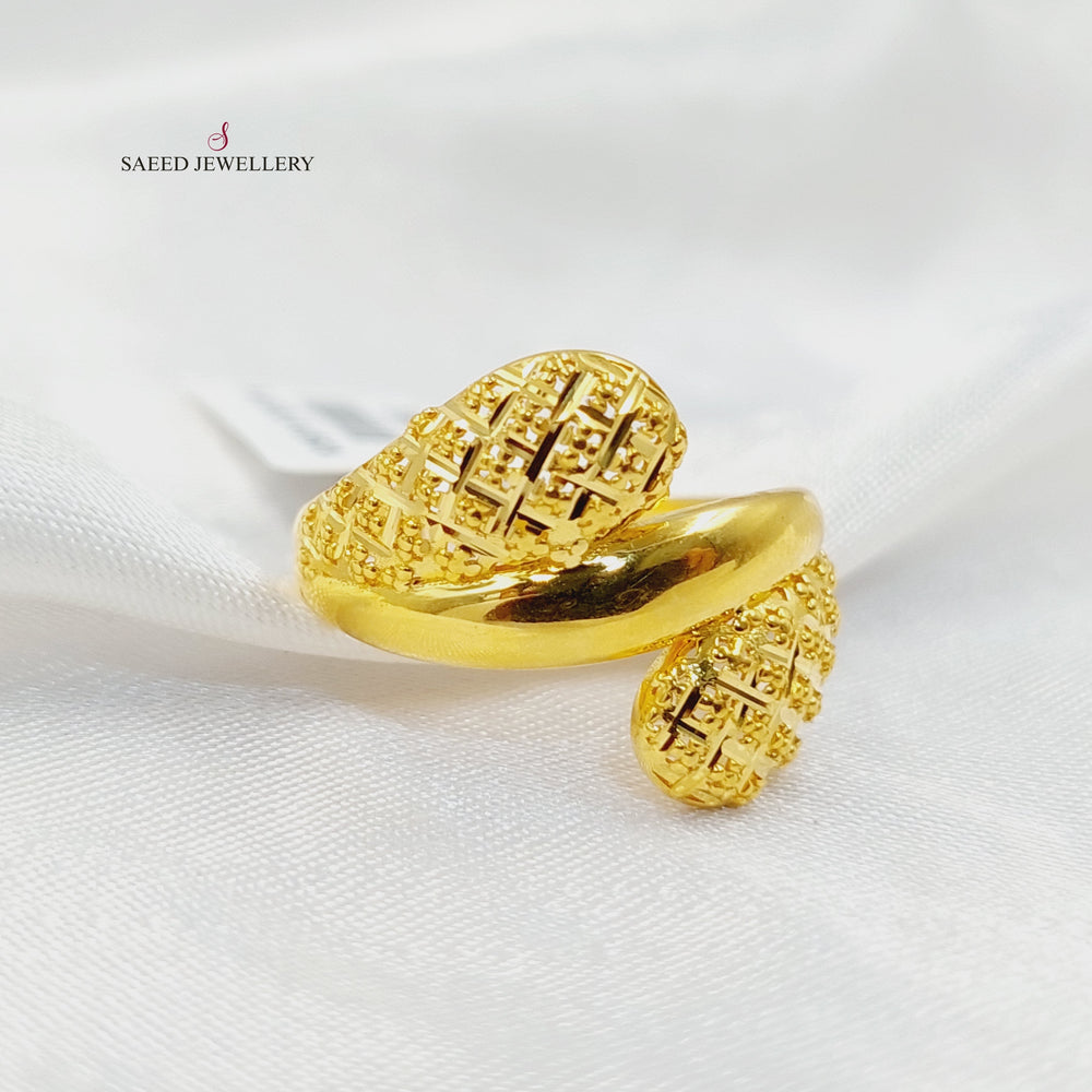Engraved Ring  Made of 21K Yellow Gold by Saeed Jewelry-30999