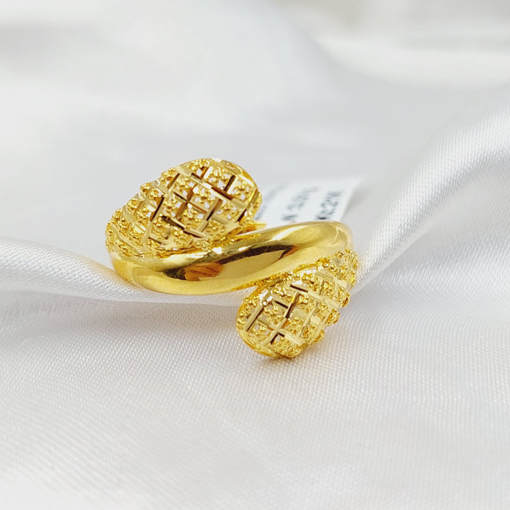 Engraved Ring  Made of 21K Yellow Gold by Saeed Jewelry-31000