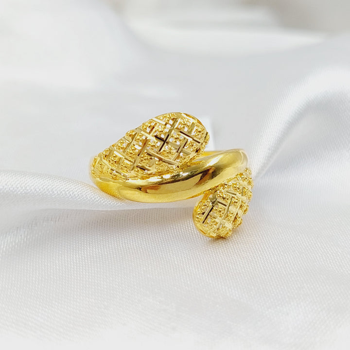 Engraved Ring  Made of 21K Yellow Gold by Saeed Jewelry-31000