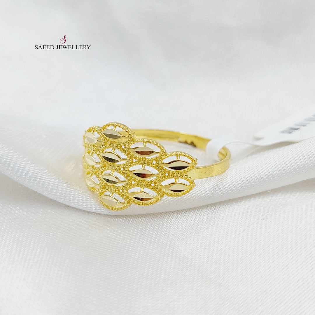 Engraved Spike Ring  Made Of 18K Yellow Gold by Saeed Jewelry-30539