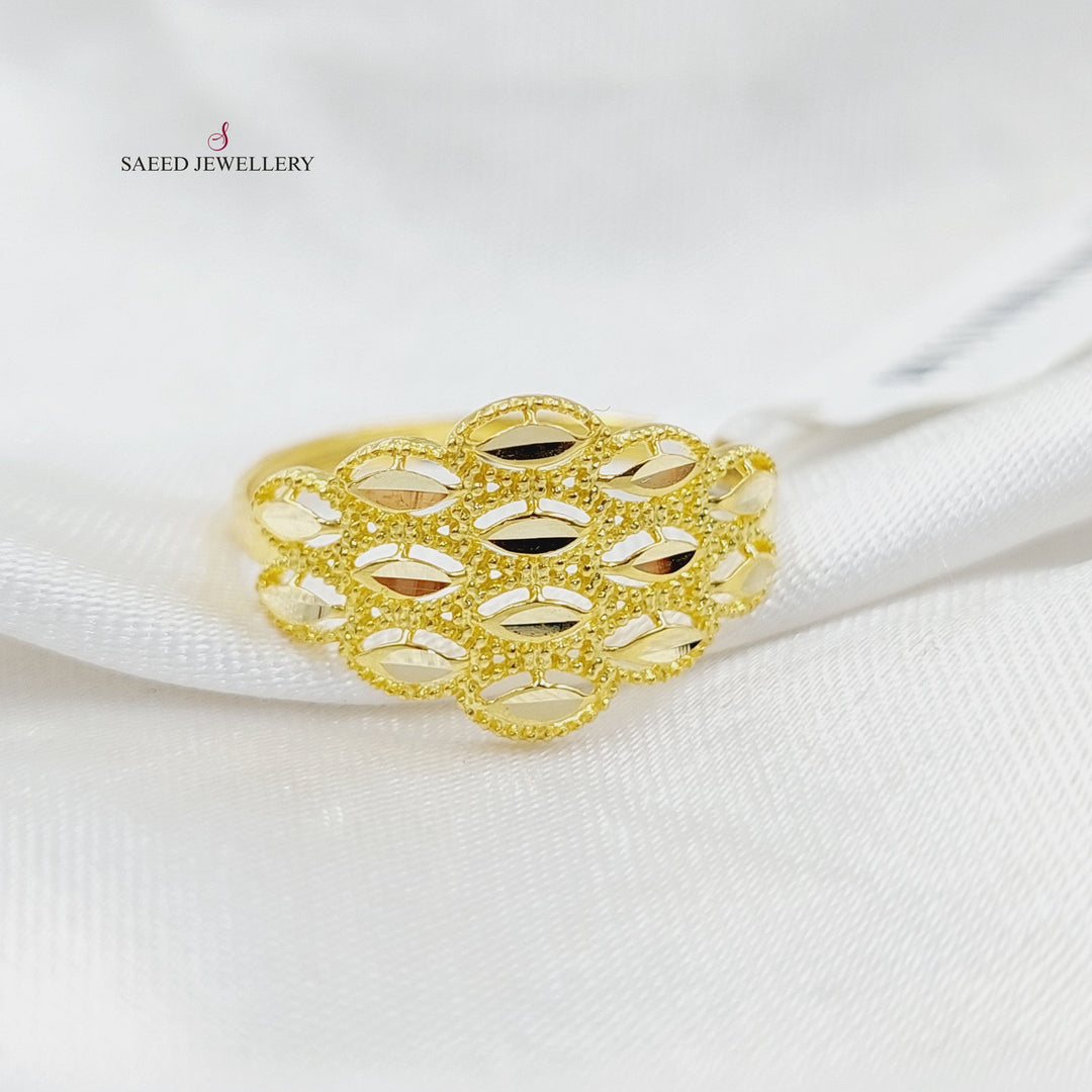 Engraved Spike Ring  Made Of 18K Yellow Gold by Saeed Jewelry-30539