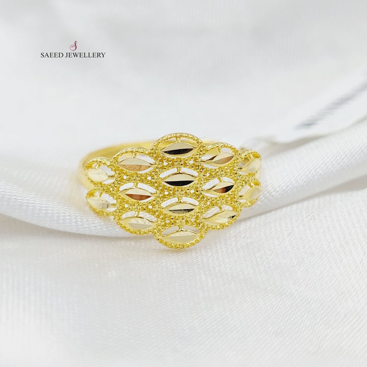 Engraved Spike Ring  Made Of 18K Yellow Gold by Saeed Jewelry-30539