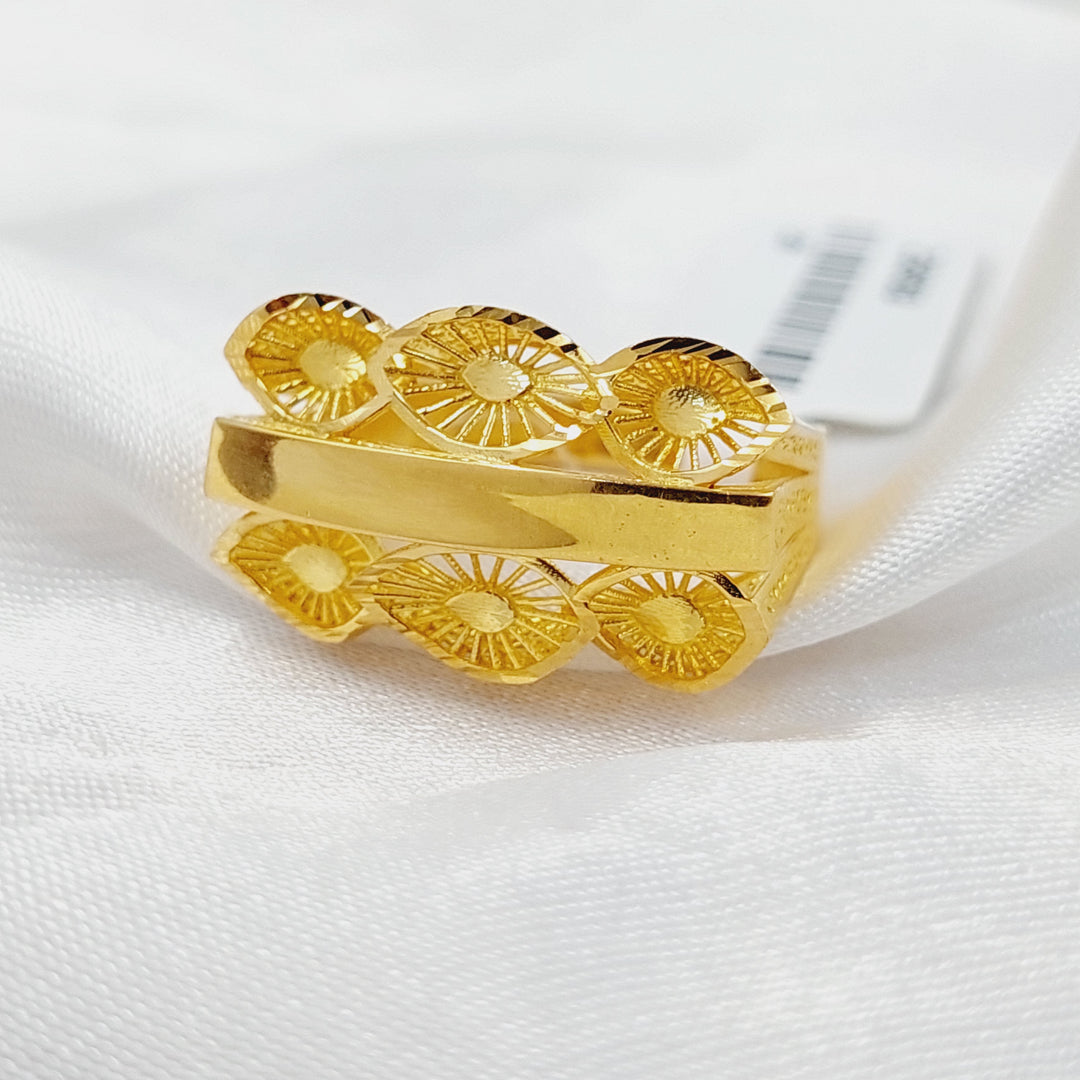 Engraved Tears Ring  Made Of 21K Yellow Gold by Saeed Jewelry-29689