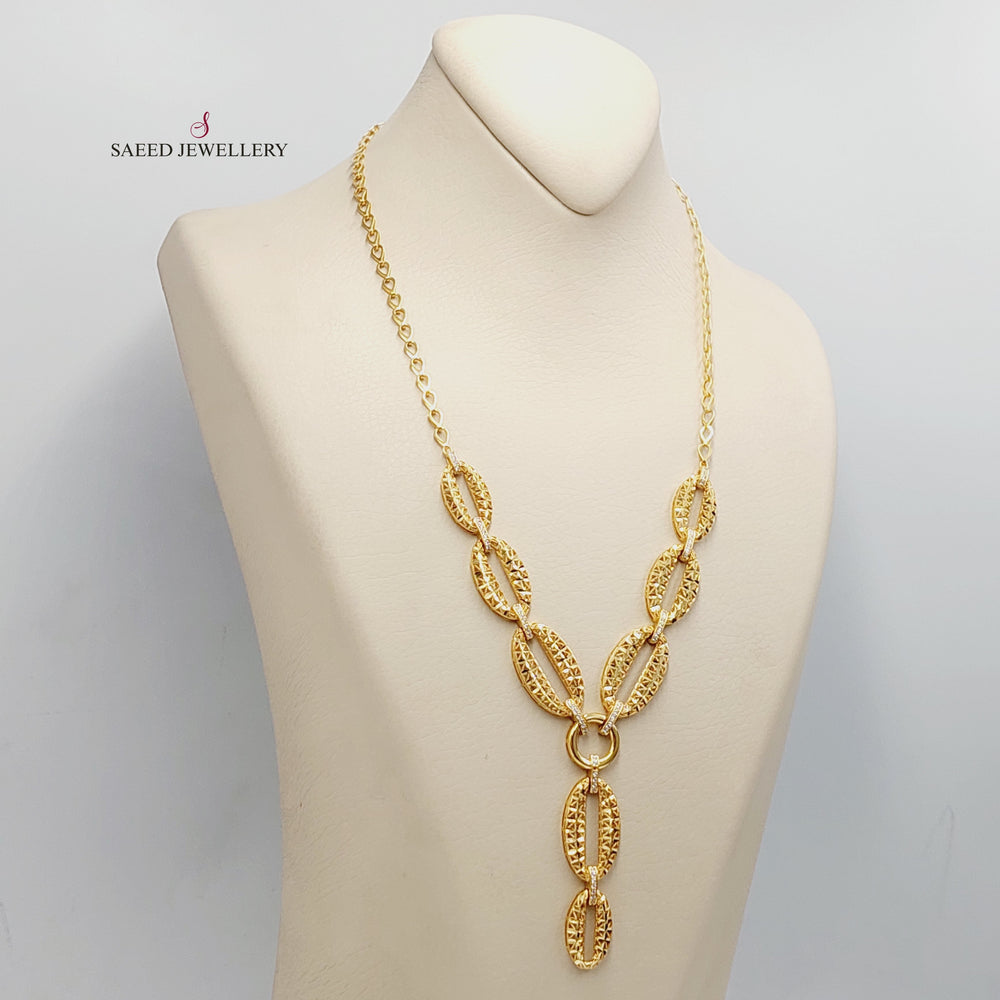 Engraved Turkish Necklace  Made of 21K Yellow Gold by Saeed Jewelry-30943