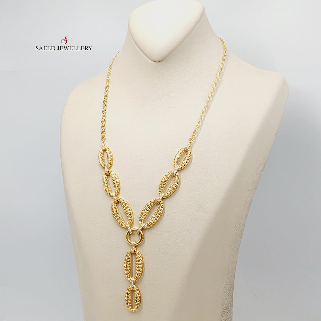 Engraved Turkish Necklace  Made of 21K Yellow Gold by Saeed Jewelry-30943