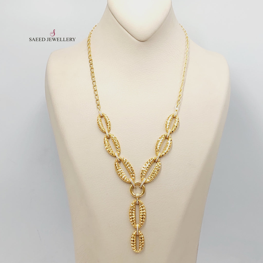 Engraved Turkish Necklace  Made of 21K Yellow Gold by Saeed Jewelry-30943