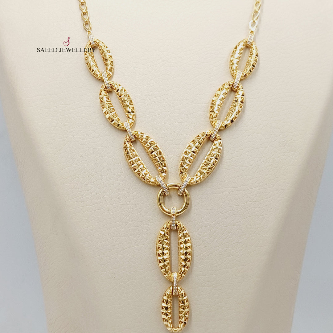 Engraved Turkish Necklace  Made of 21K Yellow Gold by Saeed Jewelry-30943
