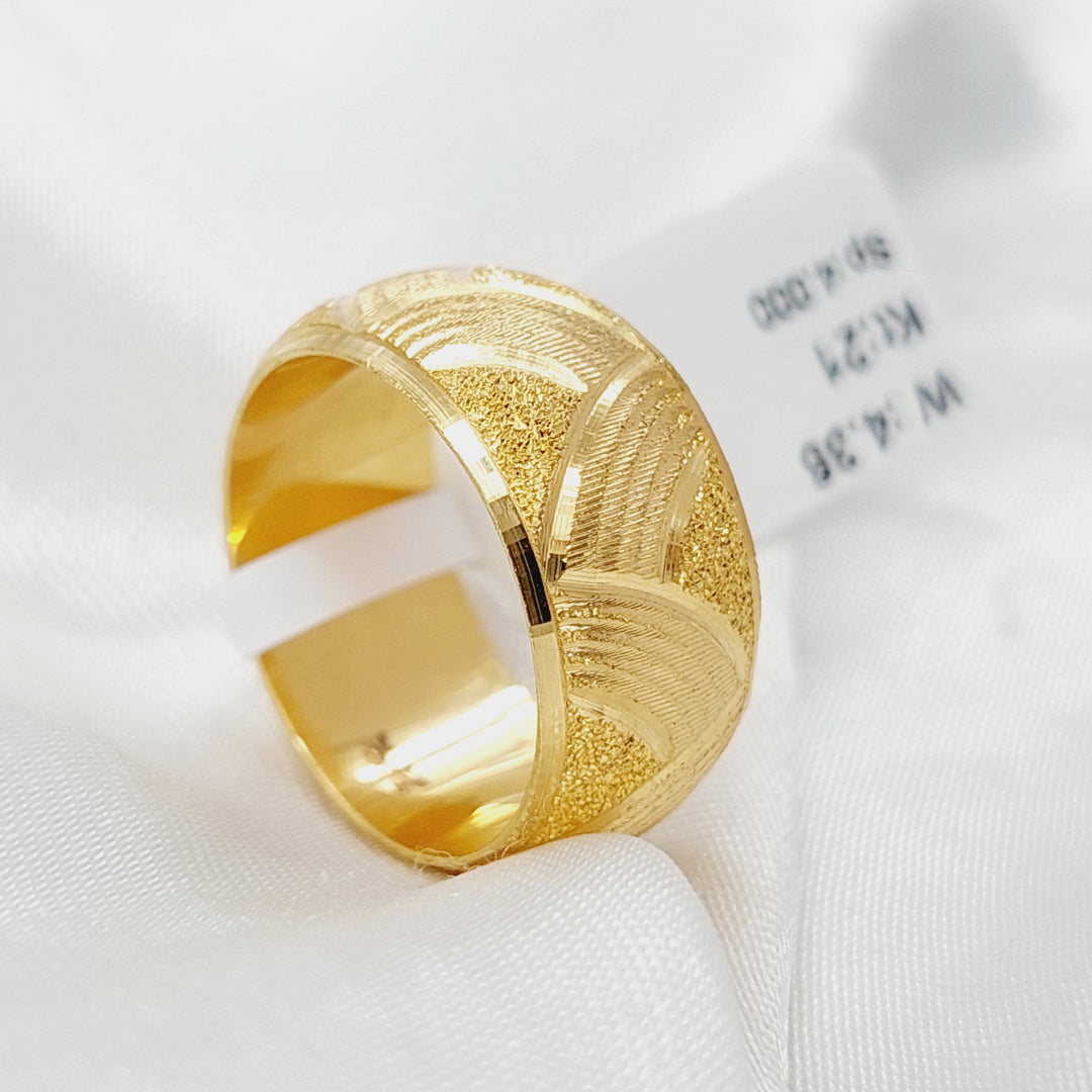 Engraved Wedding Ring  Made Of 21K Yellow Gold by Saeed Jewelry-30040