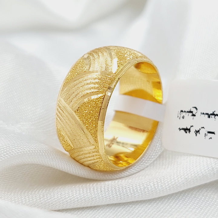 Engraved Wedding Ring  Made Of 21K Yellow Gold by Saeed Jewelry-30040