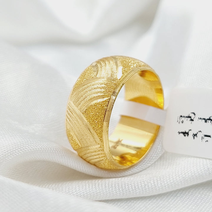 Engraved Wedding Ring  Made Of 21K Yellow Gold by Saeed Jewelry-30040