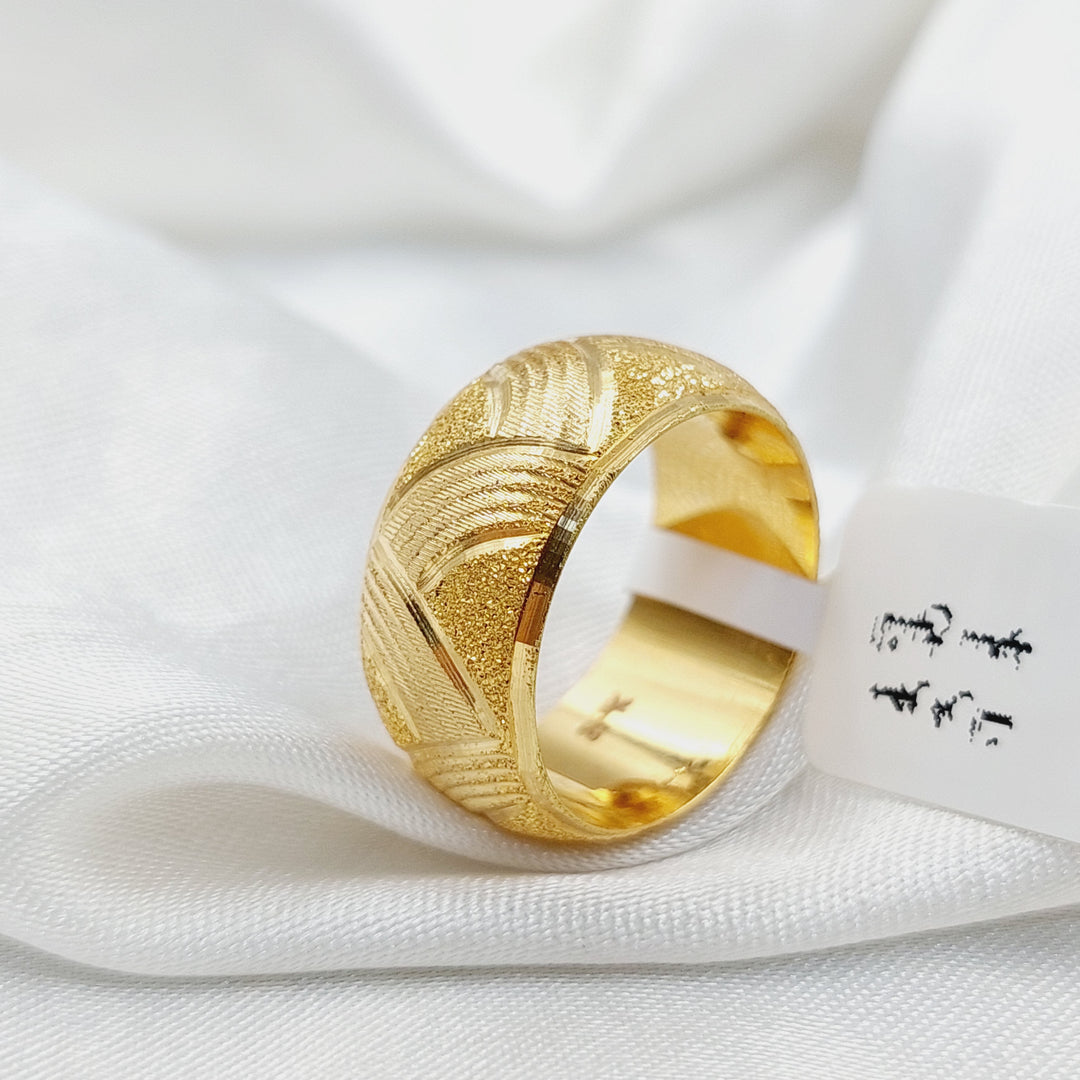 Engraved Wedding Ring  Made Of 21K Yellow Gold by Saeed Jewelry-30040