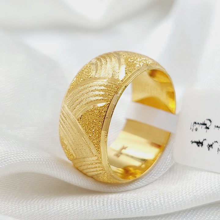 Engraved Wedding Ring  Made Of 21K Yellow Gold by Saeed Jewelry-30040