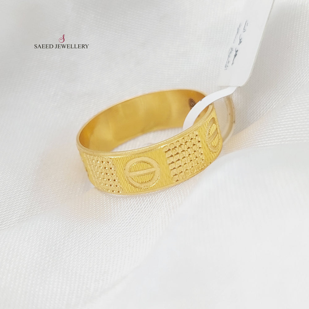 Engraved Wedding Ring <span style="font-size: 0.875rem;">Made of 21K Yellow Gold</span> by Saeed Jewelry-24990