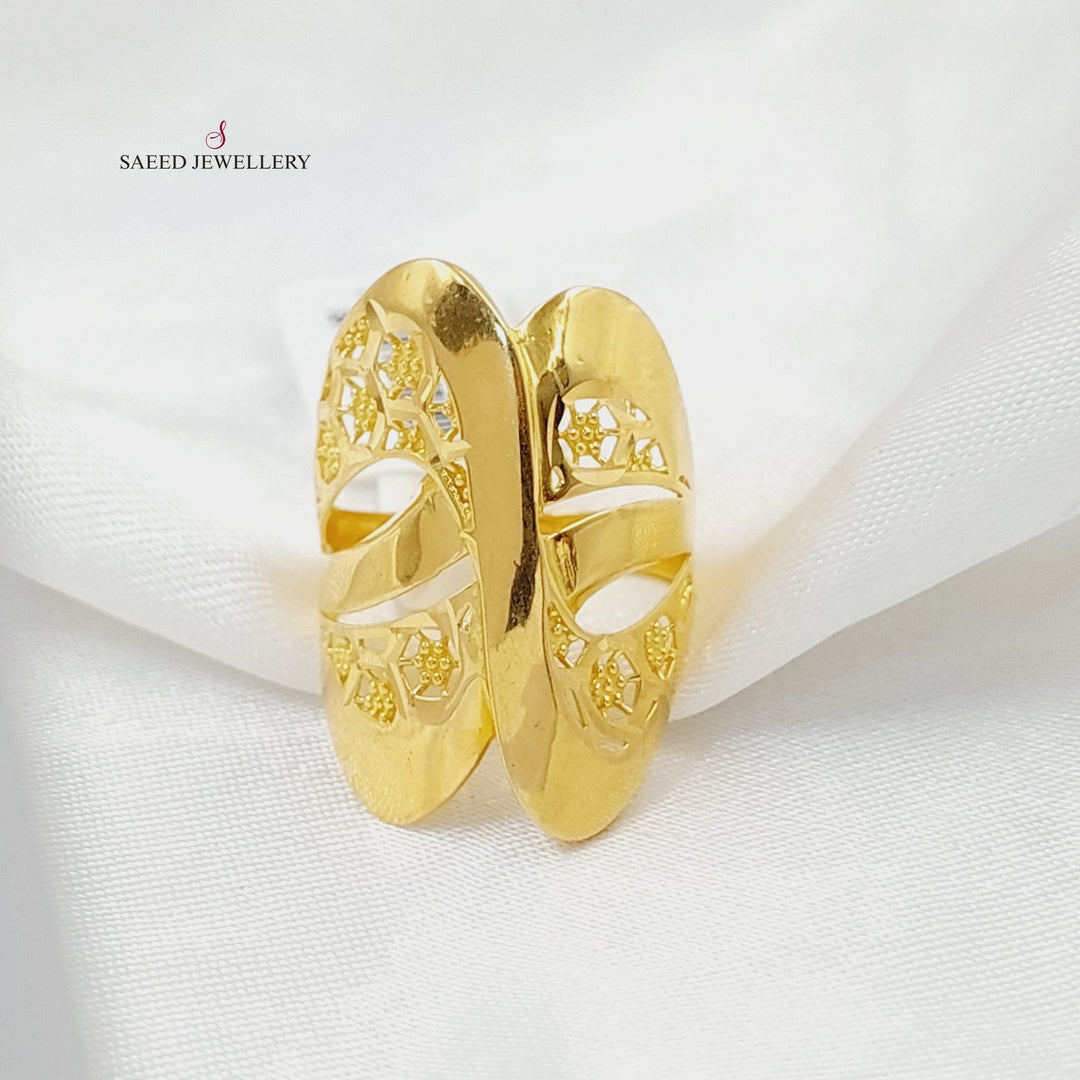 Engraved Wings Ring  Made Of 21K Yellow Gold by Saeed Jewelry-30075