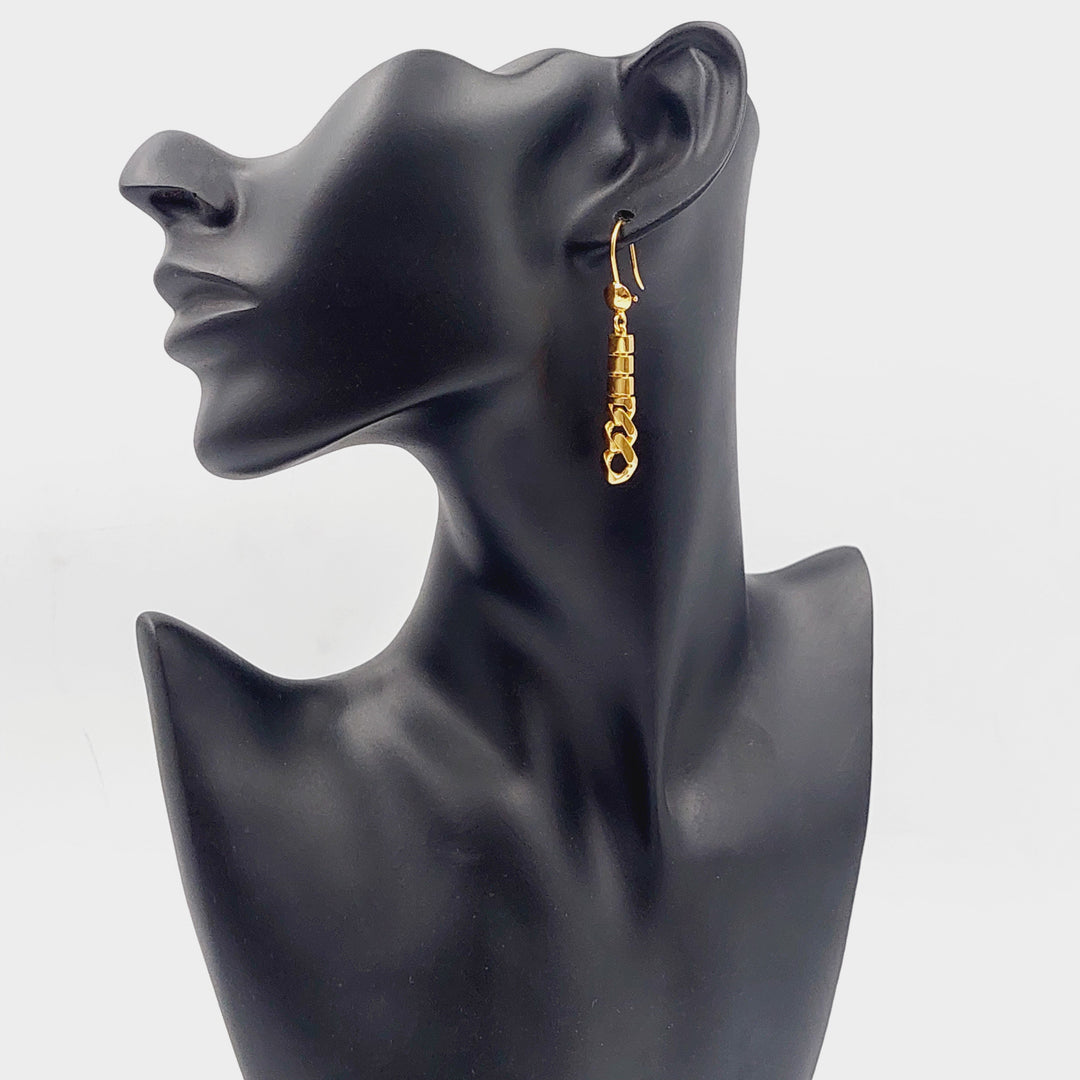 Fancy Cuban Links Earrings  Made Of 21K Yellow Gold by Saeed Jewelry-28972