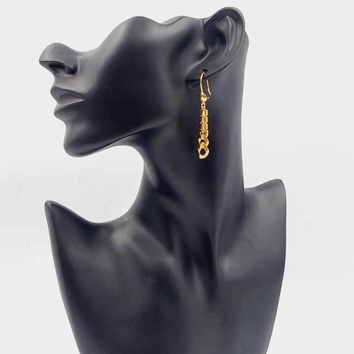 Fancy Cuban Links Earrings  Made Of 21K Yellow Gold by Saeed Jewelry-28972