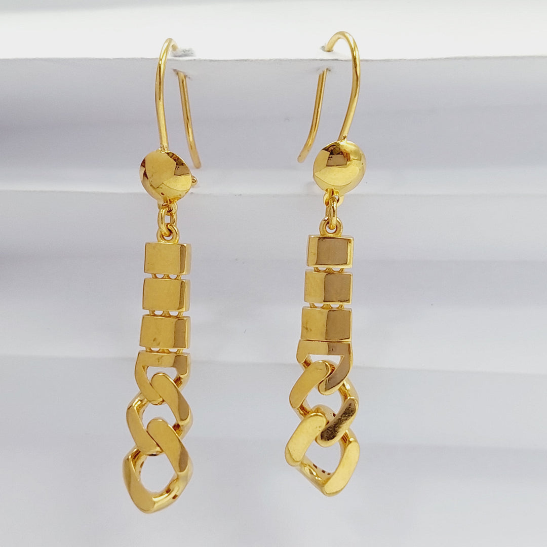 Fancy Cuban Links Earrings  Made Of 21K Yellow Gold by Saeed Jewelry-28972