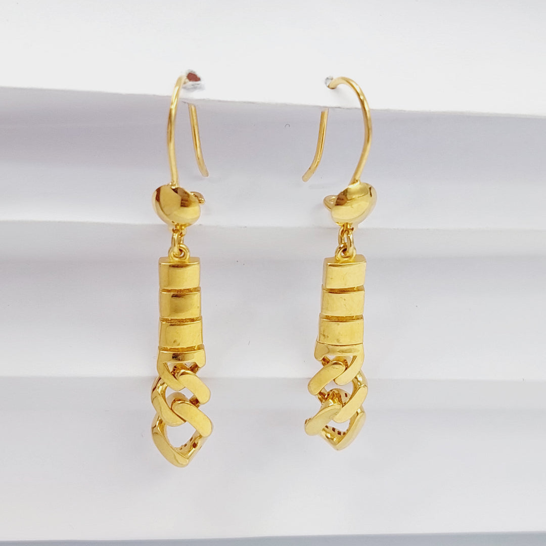 Fancy Cuban Links Earrings  Made Of 21K Yellow Gold by Saeed Jewelry-28972