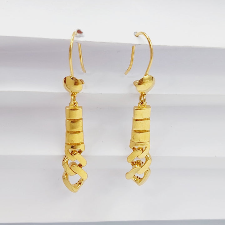 Fancy Cuban Links Earrings  Made Of 21K Yellow Gold by Saeed Jewelry-28972