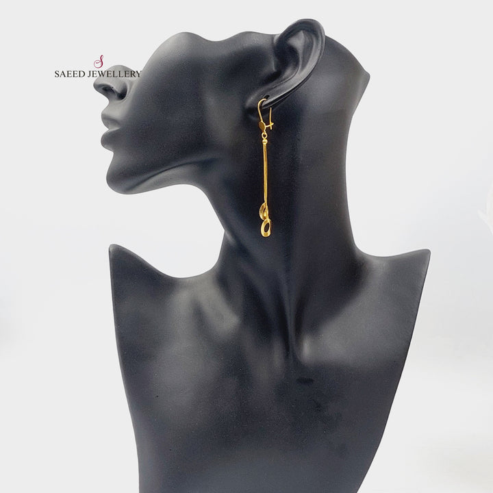 Fancy Dandash Earrings  Made Of 21K Yellow Gold by Saeed Jewelry-30408