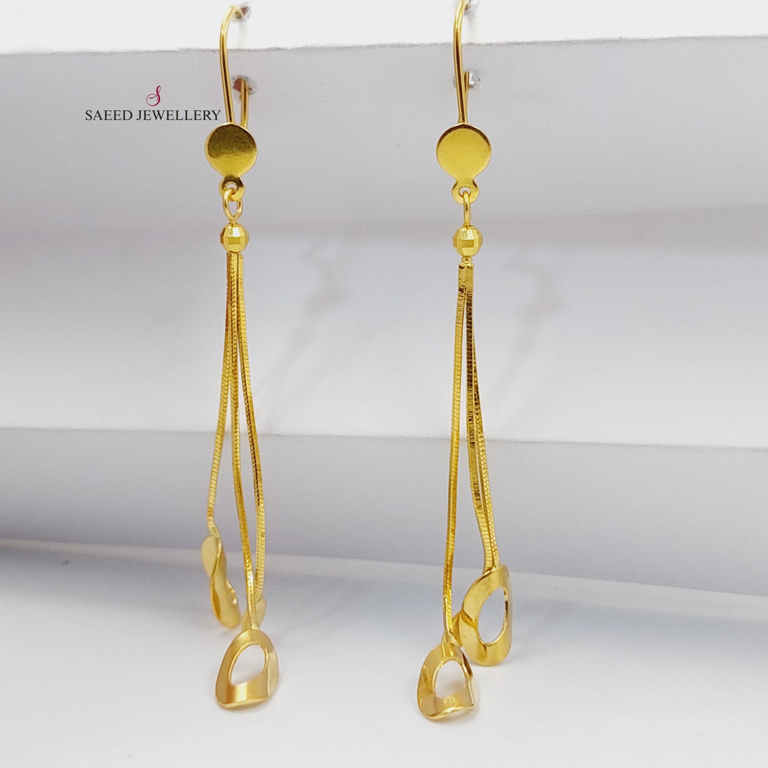 Fancy Dandash Earrings  Made Of 21K Yellow Gold by Saeed Jewelry-30408