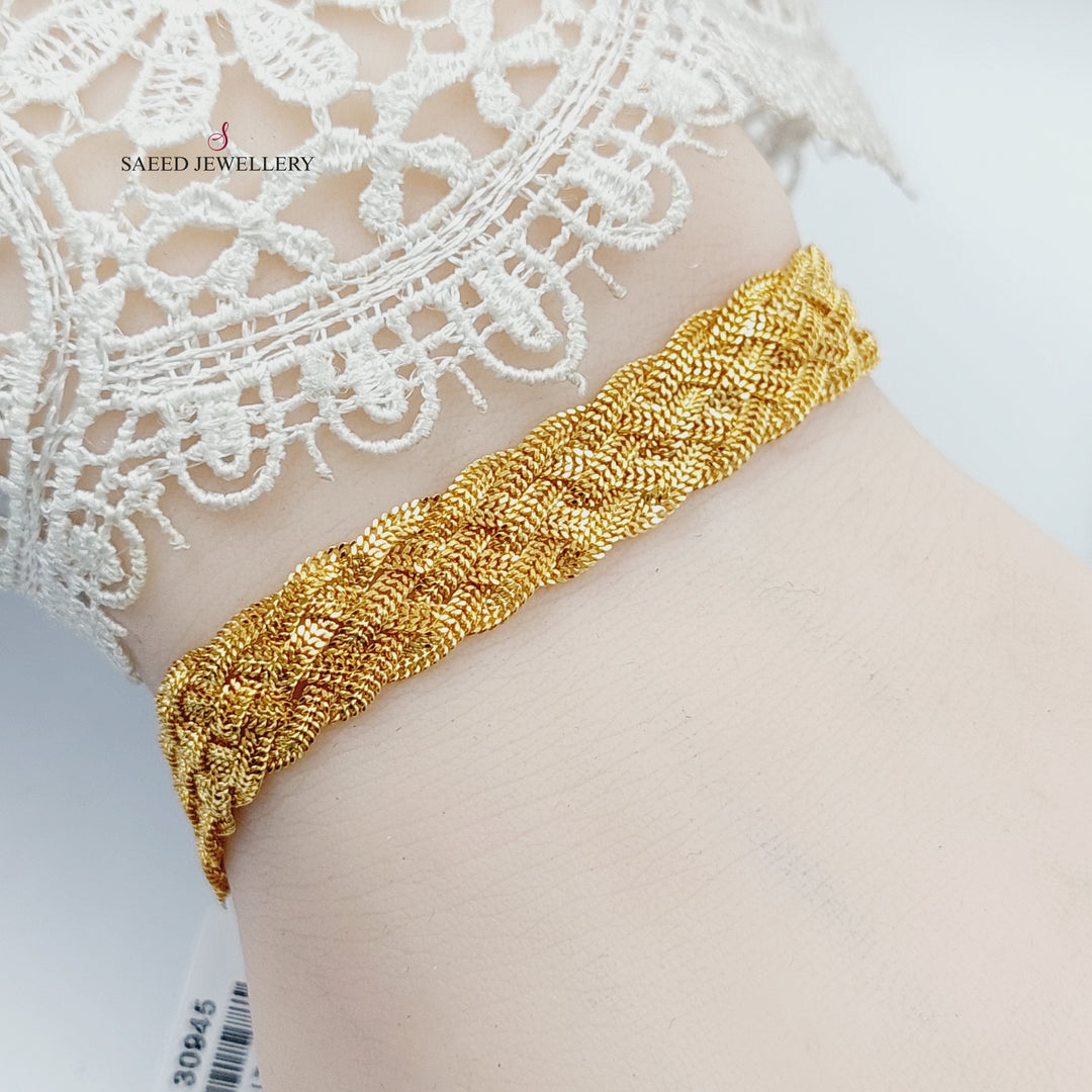 Fancy Flat Bracelet  Made of 21K Yellow Gold by Saeed Jewelry-30945