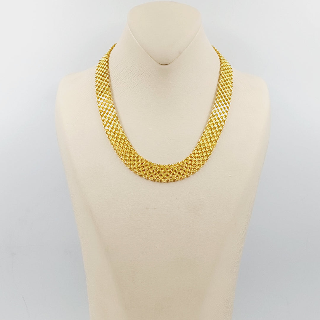 Fancy Flat Necklace Made Of 21K Yellow Gold by Saeed Jewelry-28843
