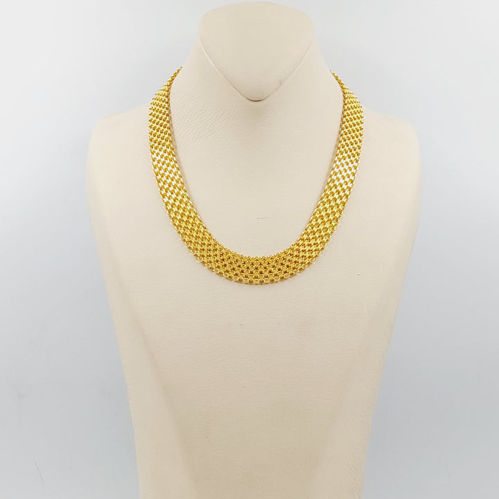 Fancy Flat Necklace Made Of 21K Yellow Gold by Saeed Jewelry-28843