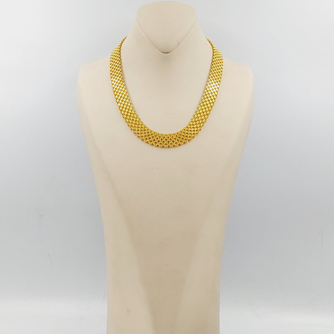 Fancy Flat Necklace Made Of 21K Yellow Gold by Saeed Jewelry-28843