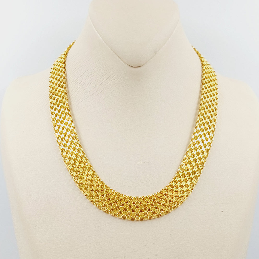 Fancy Flat Necklace Made Of 21K Yellow Gold by Saeed Jewelry-28843