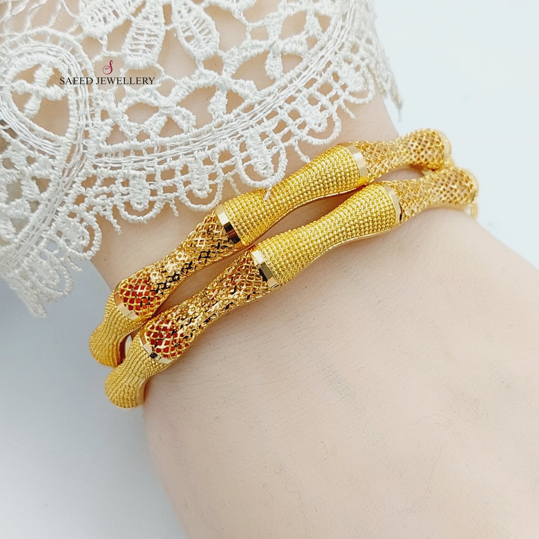 Fancy Kuwaiti Bangle  Made Of 21K Yellow Gold by Saeed Jewelry-30219
