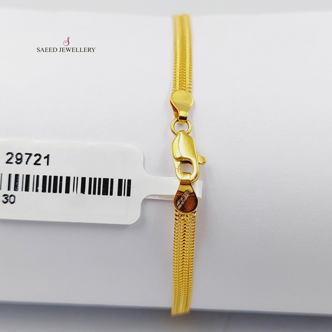 Fancy Malaysian Bracelet  Made Of 21K Yellow Gold by Saeed Jewelry-29721